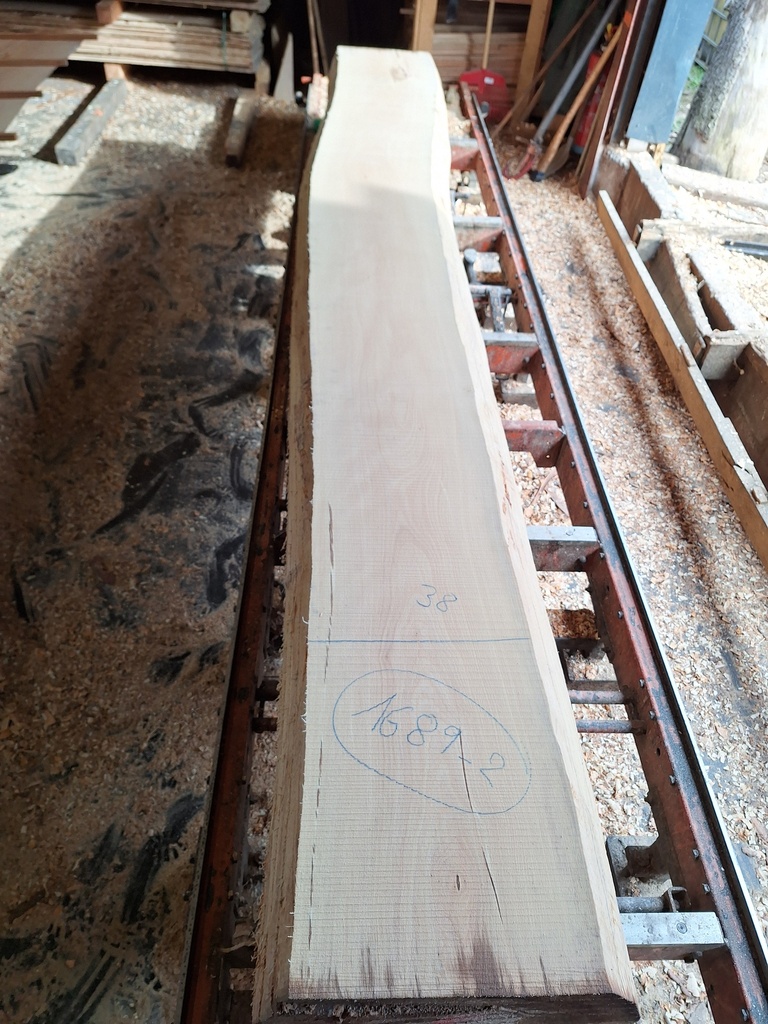 Plateau Hêtre 28 x 380-450 x 4120 mm de la boule 1689 - 2