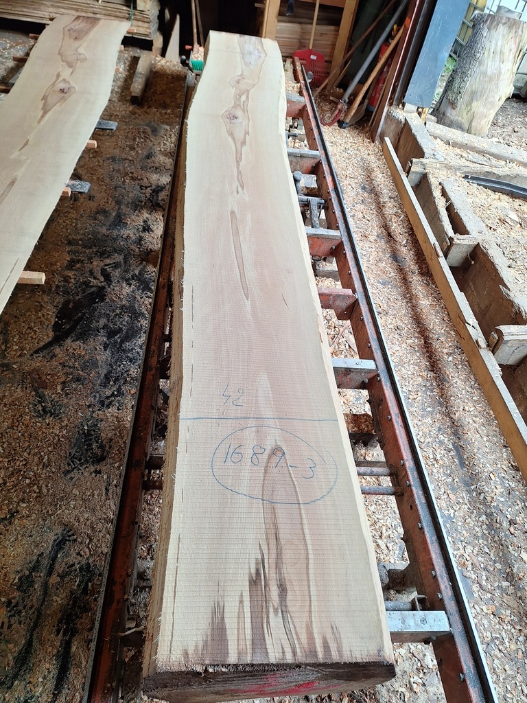 Plateau Hêtre 28 x 420-490 x 4120 mm de la boule 1689 - 3