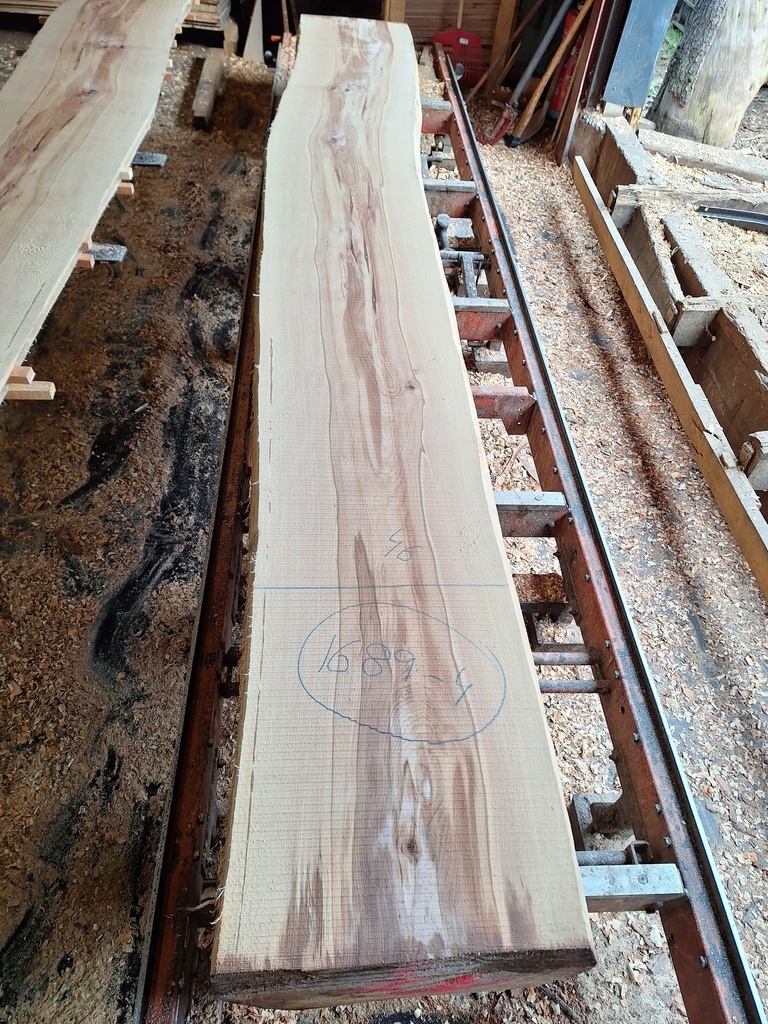 Plateau Hêtre 28 x 460-520 x 4120 mm de la boule 1689 - 4