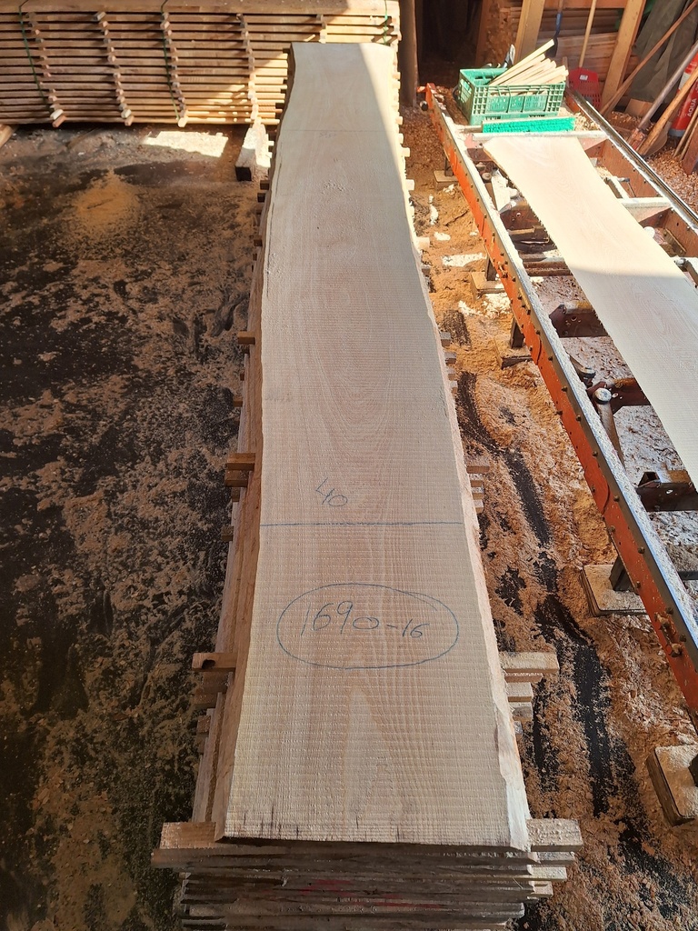 Plateau Hêtre 26 x 400-480 x 4190 mm de la boule 1690 - 16