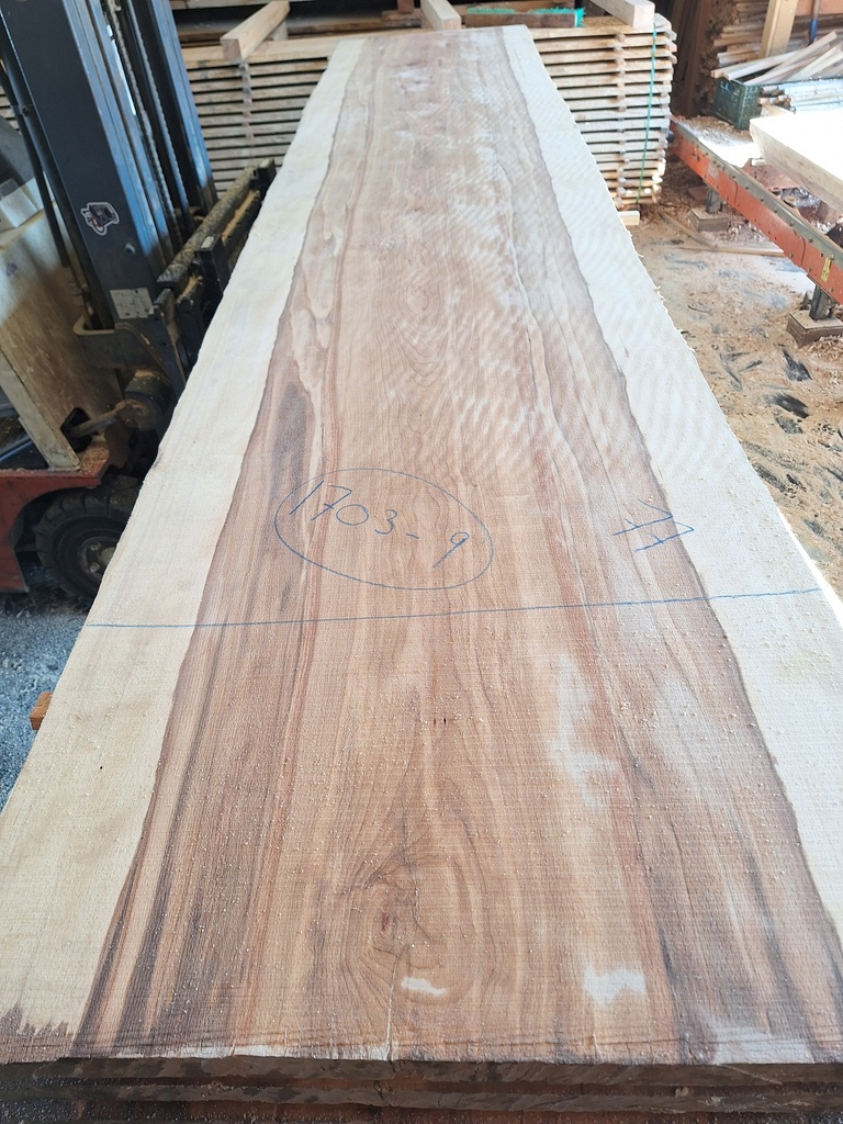 Plateau Hêtre 43 x 770-840 x 4200 mm de la boule 1703 - 9