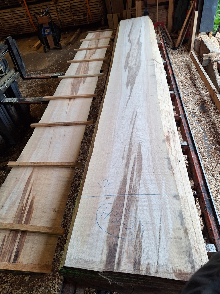 Plateau Hêtre 43 x 480-530 x 4200 mm de la boule 1731 - 2