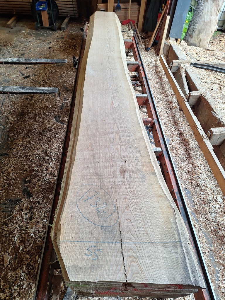 Plateau Frêne 28 x 340-550 x 4150 mm de la boule 1732 - 1