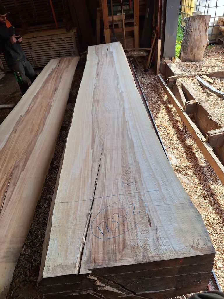 Plateau Hêtre 63 x 610-760 x 4100 mm de la boule 1733 - 2