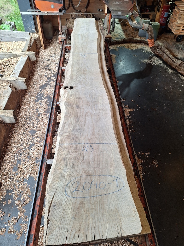 Plateau Frêne 53 x 380-490 x 3950 mm de la boule 2040 - 1