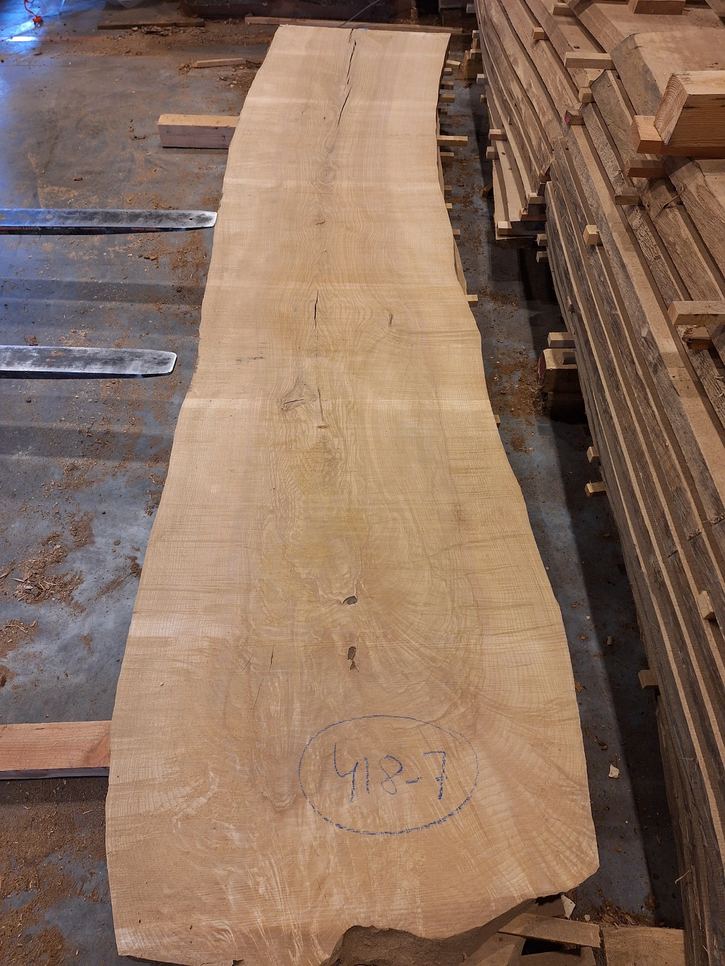 Plateau Frêne 53 x 765-810 x 3280 mm de la boule 418 - 7