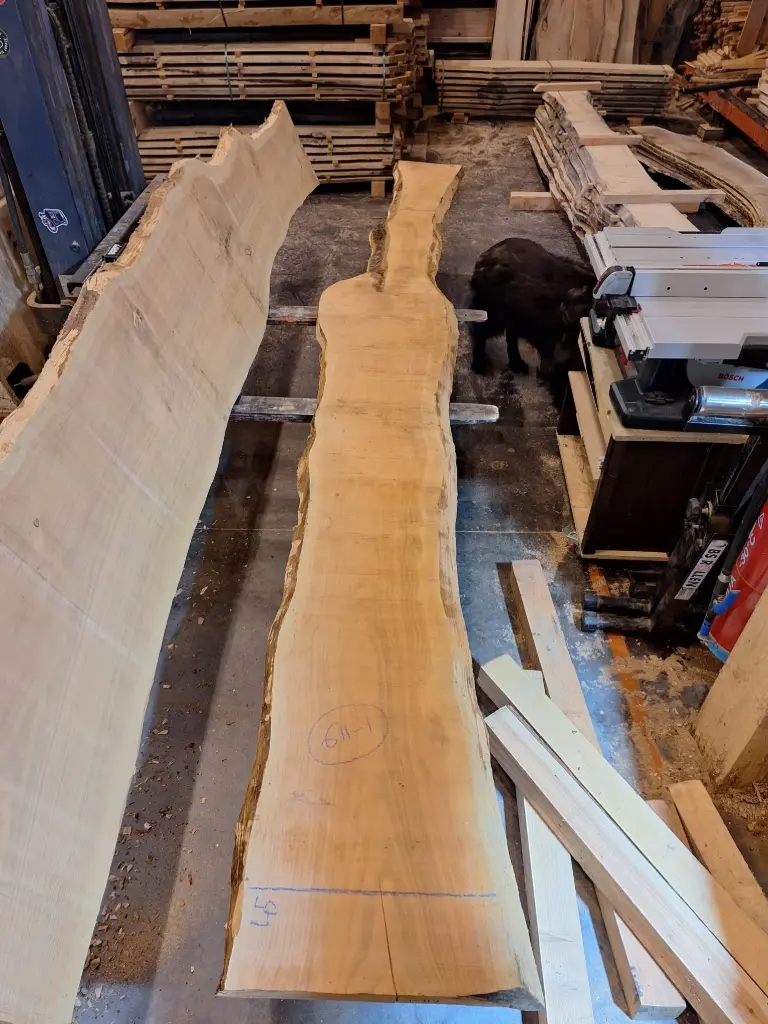 Plateau Merisier 43 x 190-450 x 4100 mm de la boule 611 - 1