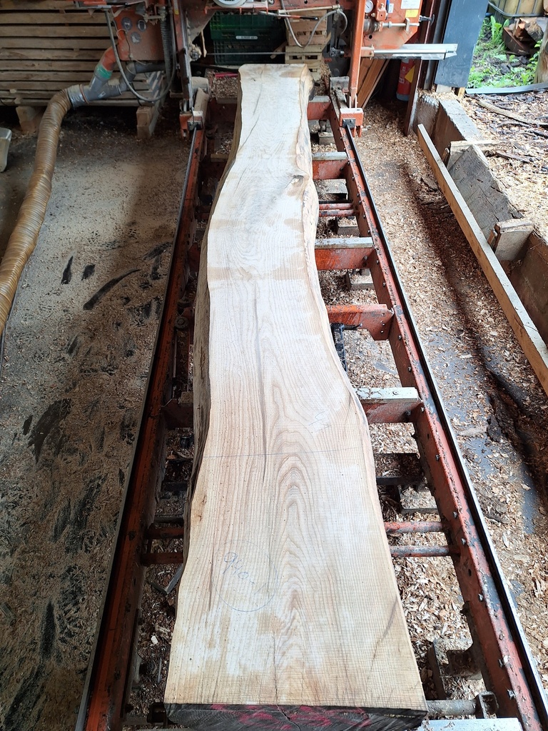 Plateau Frêne 38 x 290-410 x 3850 mm de la boule 940 - 1