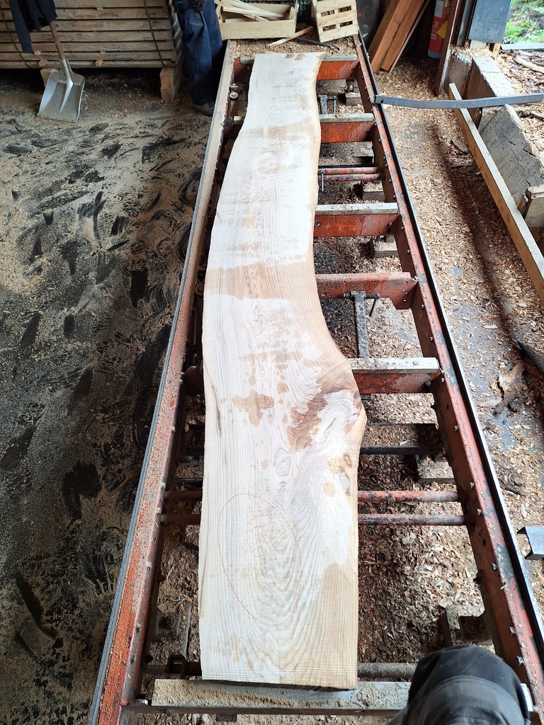 Plateau Frêne 38 x 390-400 x 3850 mm de la boule 940 - 6