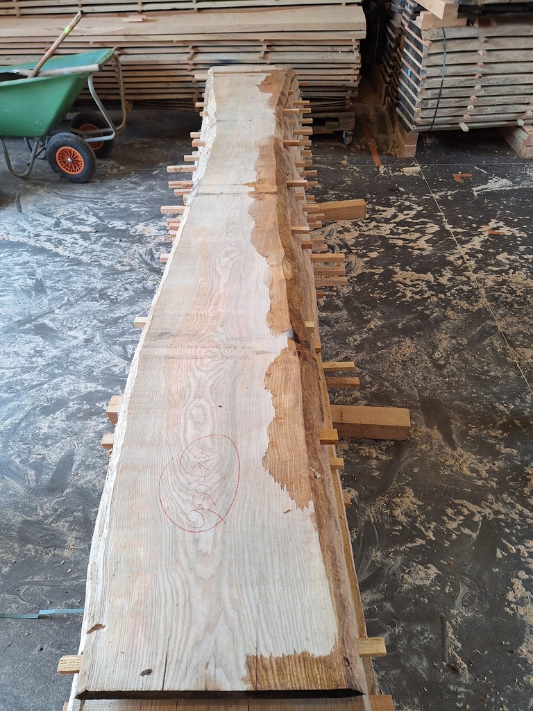 Plateau Frêne 43 x 360-550 x 4050 mm de la boule 950 - 10