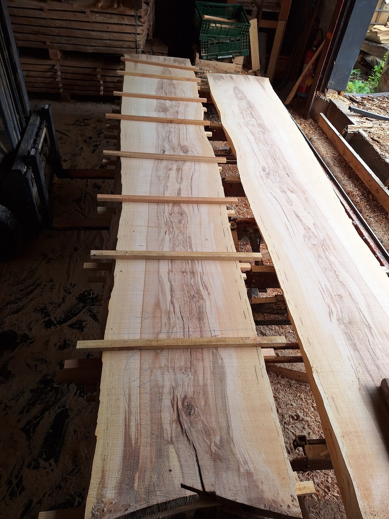 Plateau Hêtre 53 x 590-670 x 4100 mm de la boule 971 - 6