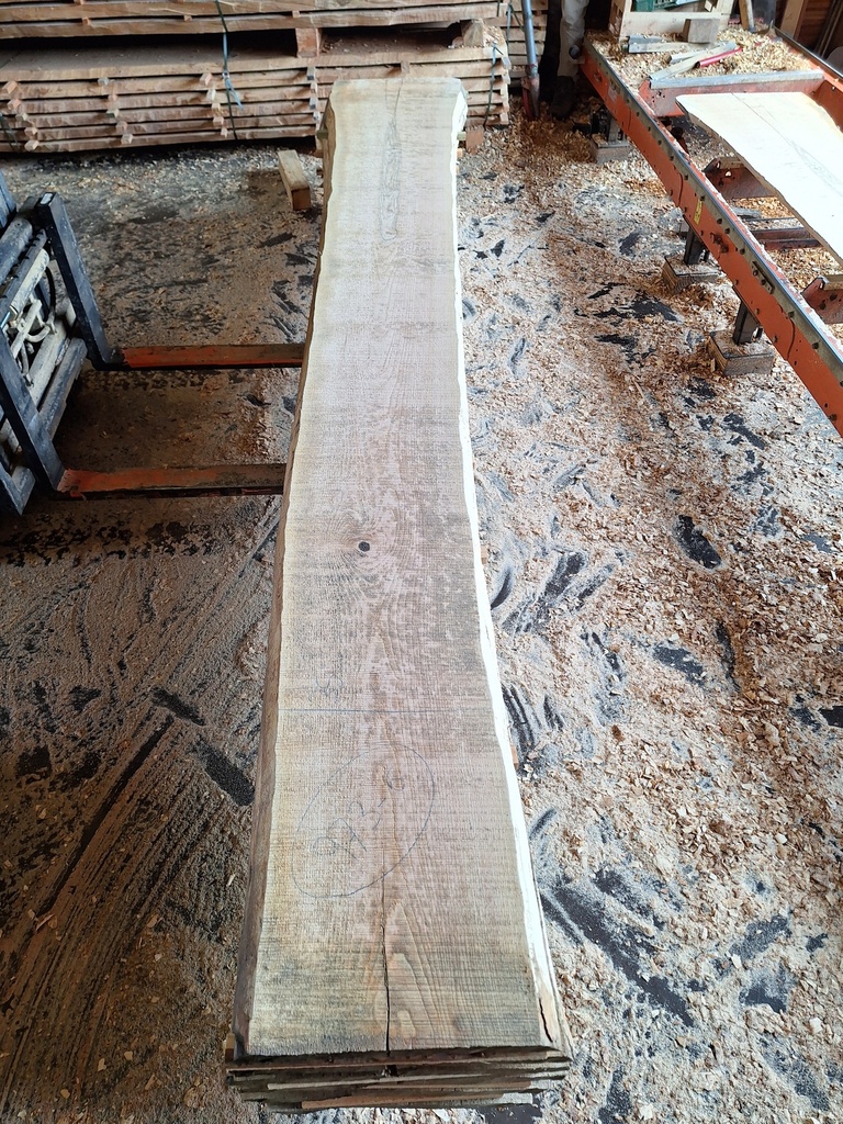 [PL-FRE-973-6] Plateau Frêne 43 x 350-520 x 3770 mm de la boule 973 - 6