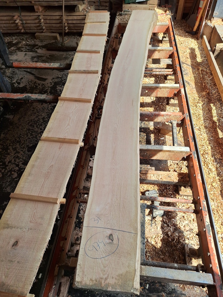 Plateau Frêne 28 x 310-360 x 4070 mm de la boule 974 - 3