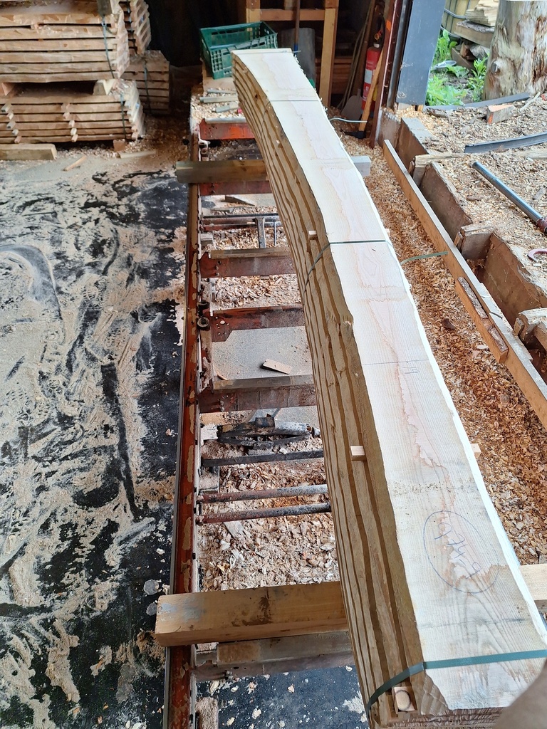 Plateau Frêne 28 x 190-360 x 4070 mm de la boule 974 - 9