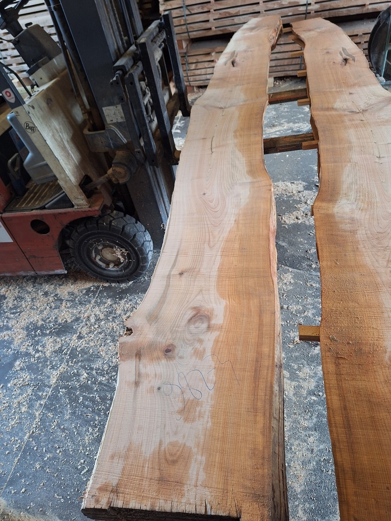 Plateau Merisier 28 x 270-380 x 3980 mm de la boule 982 - 3