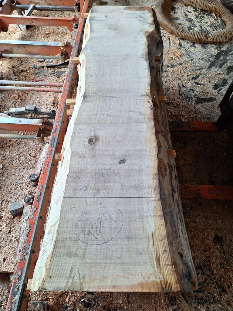 Plateau Chêne Rouge 53 x 400-490 x 1980 mm de la boule 988 - 9