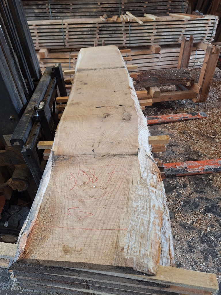 Plateau Chêne Rouge 43 x 250-320 x 1950 mm de la boule 998 - 7