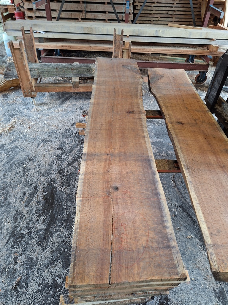 Plateau Chêne Rouge 28 x 400-430 x 2180 mm de la boule 1053 - 5