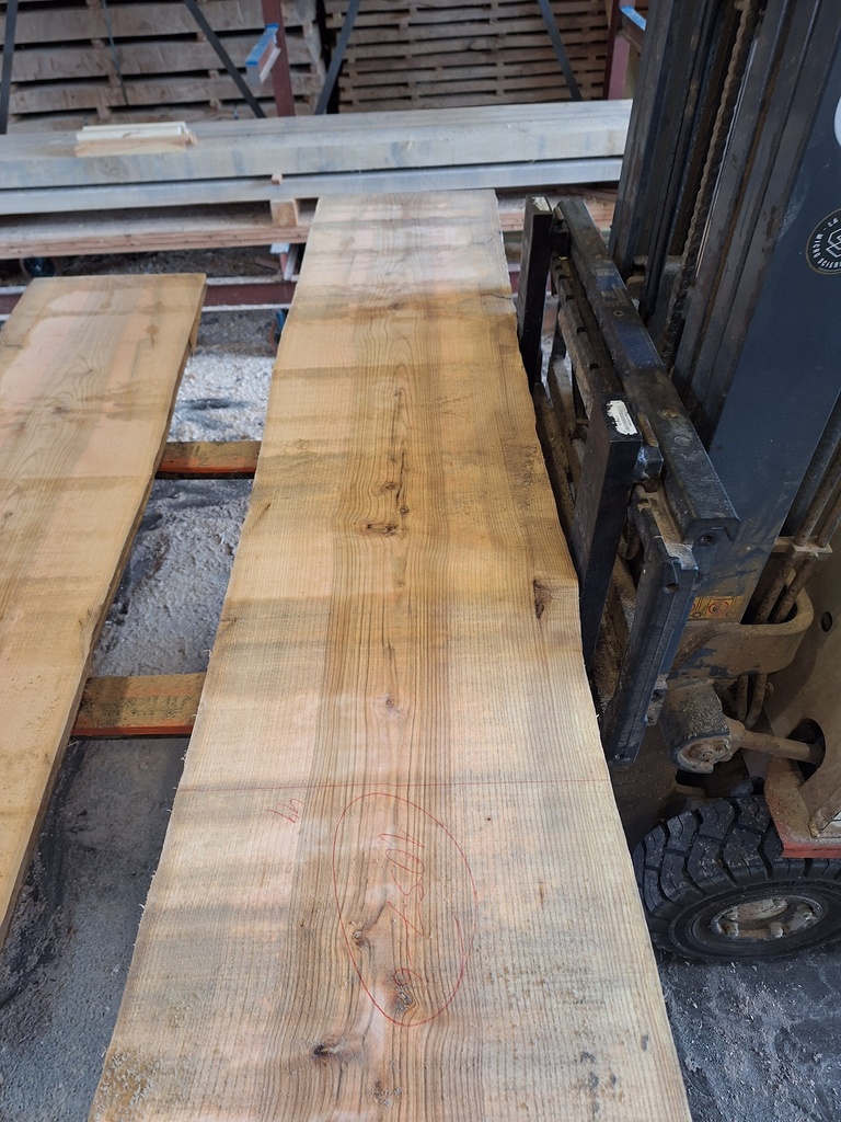 Plateau Frêne 28 x 440-460 x 2040 mm de la boule 1057 - 6