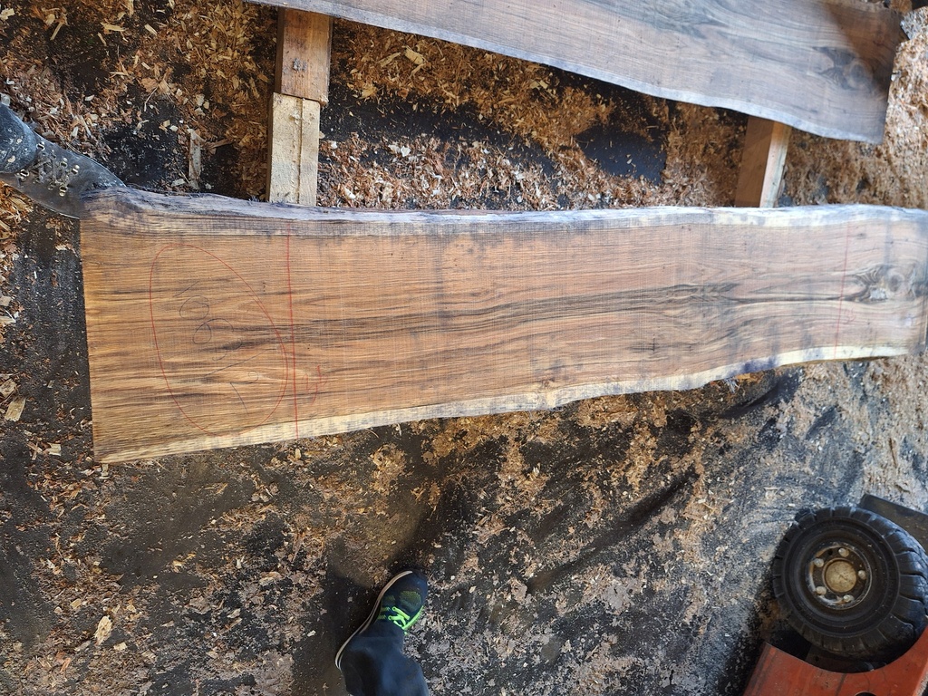 Plateau Chêne Rouge 43 x 350-360 x 1970 mm de la boule 1063 - 2