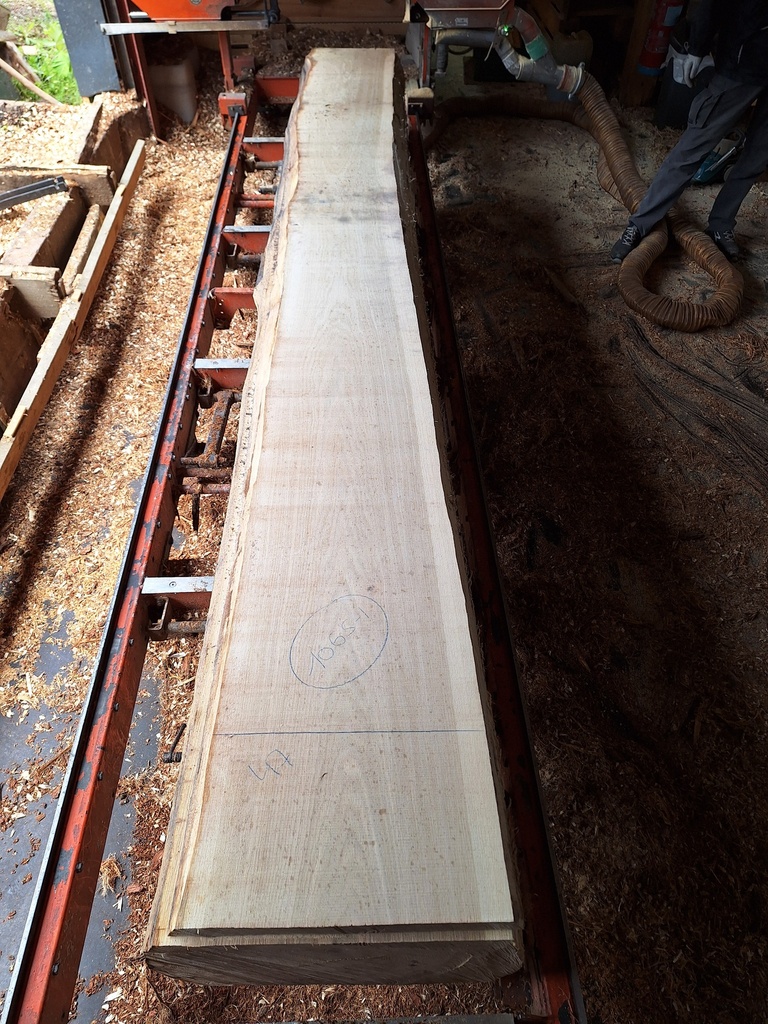 Plateau Chêne Commun 43 x 400-470 x 4040 mm de la boule 1065 - 1