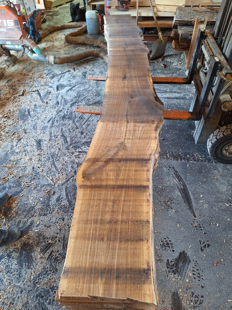 Plateau Chêne Commun 43 x 370-430 x 4030 mm de la boule 1068 - 4