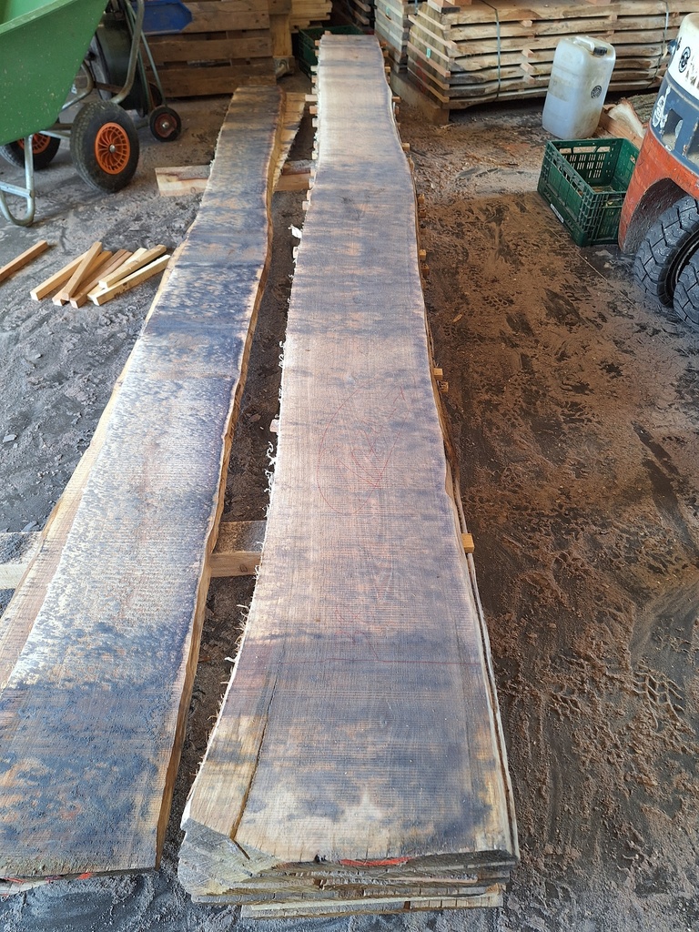 Plateau Chêne Commun 28 x 320-380 x 4030 mm de la boule 1073 - 7