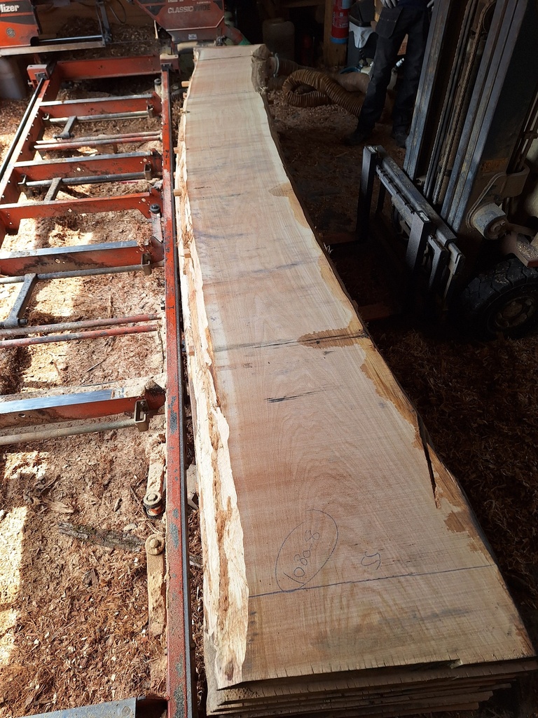 Plateau Chêne Commun 53 x 390-550 x 4150 mm de la boule 1080 - 8