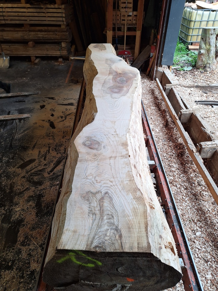 Plateau Frêne 53 x 310-550 x 4090 mm de la boule 1434 - 1