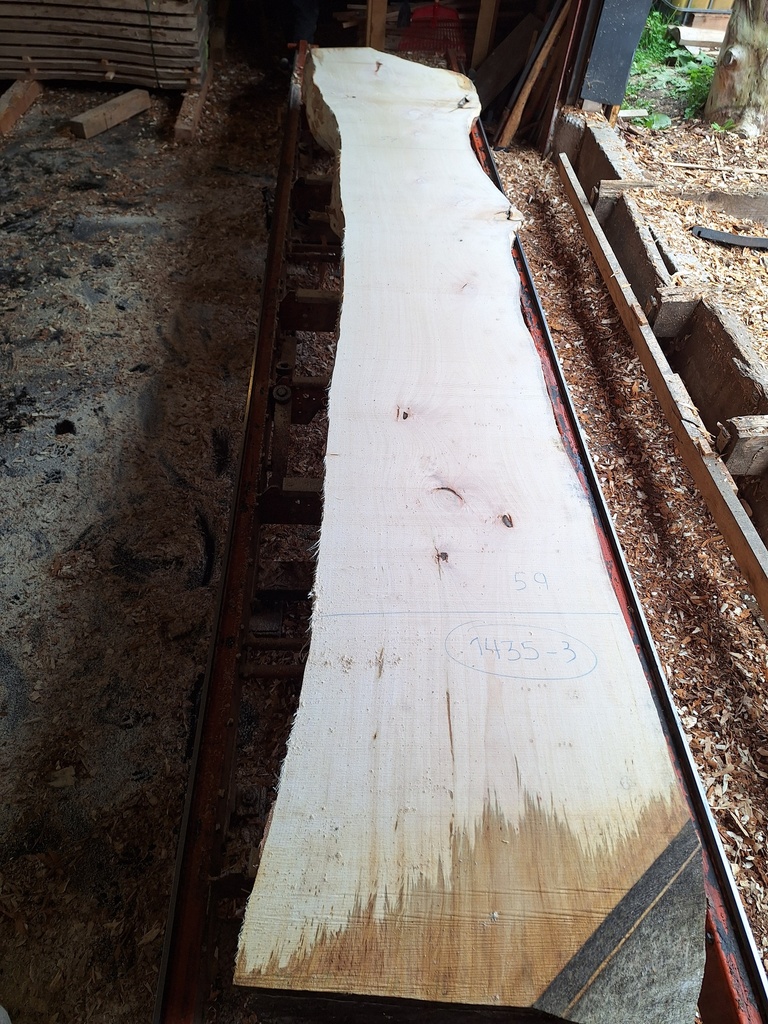 Plateau Tilleul 43 x 510-590 x 4020 mm de la boule 1435 - 3