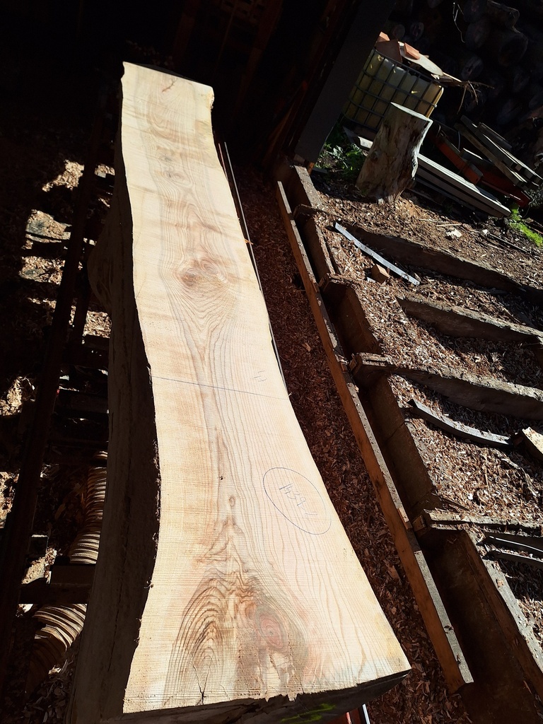 Plateau Frêne 53 x 470-550 x 4040 mm de la boule 1439 - 2