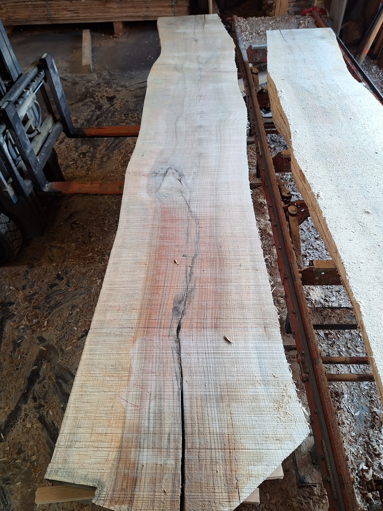 Plateau Frêne 53 x 560-620 x 3950 mm de la boule 1440 - 4