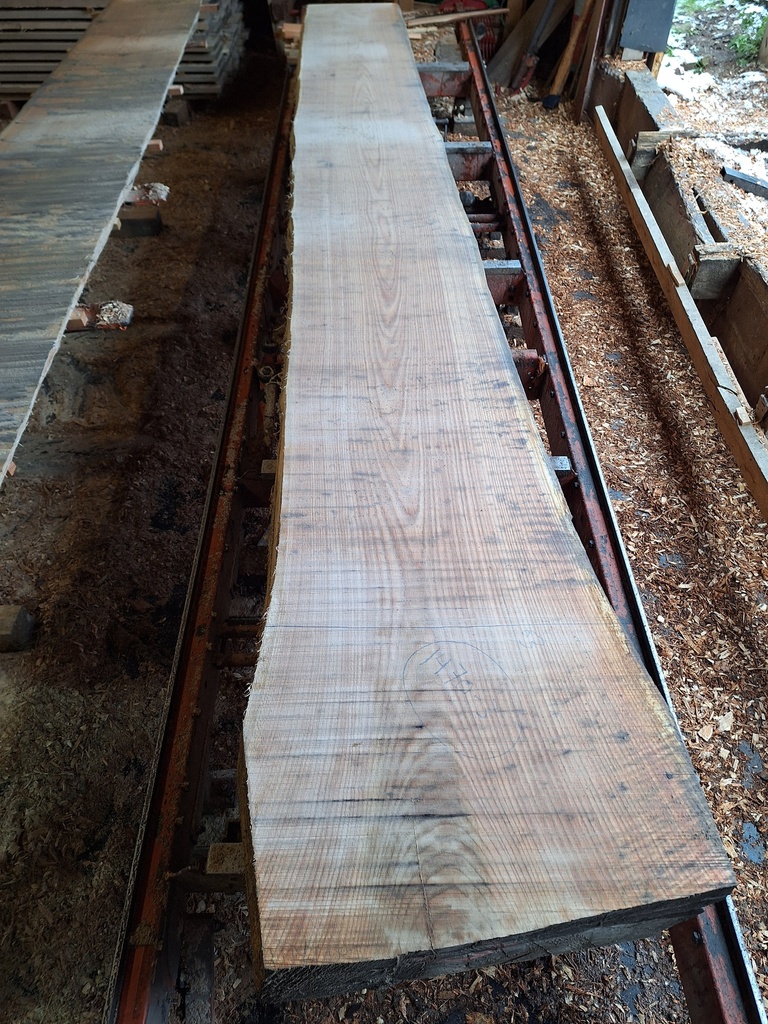 Plateau Chêne Rouge 43 x 460-630 x 4030 mm de la boule 1470 - 3