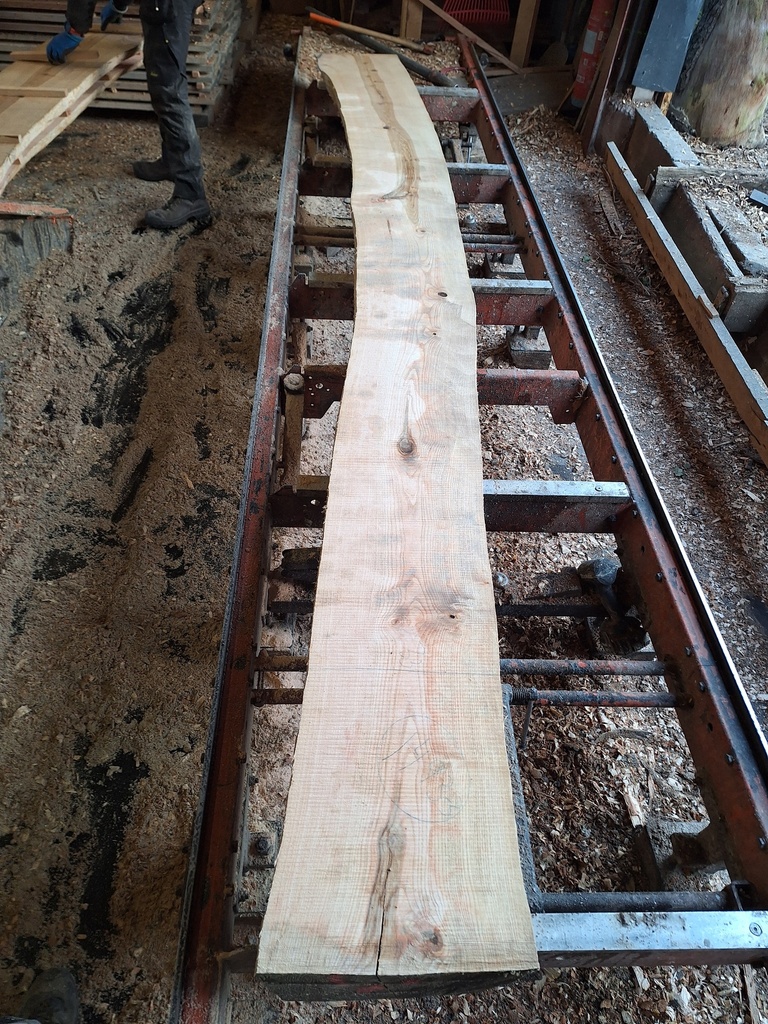 Plateau Frêne 43 x 330-370 x 4000 mm de la boule 1493 - 3