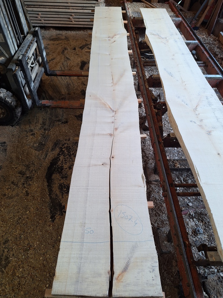 Plateau Erable 43 x 440-500 x 4120 mm de la boule 1507 - 4