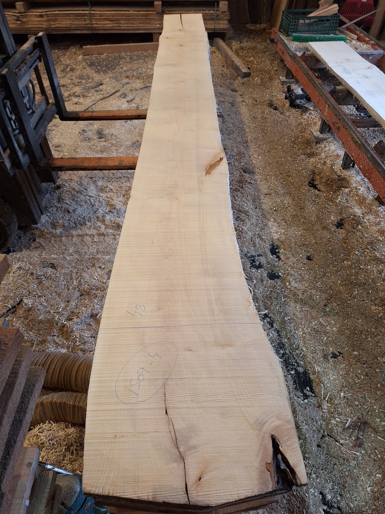 Plateau Erable 43 x 370-480 x 4120 mm de la boule 1509 - 4