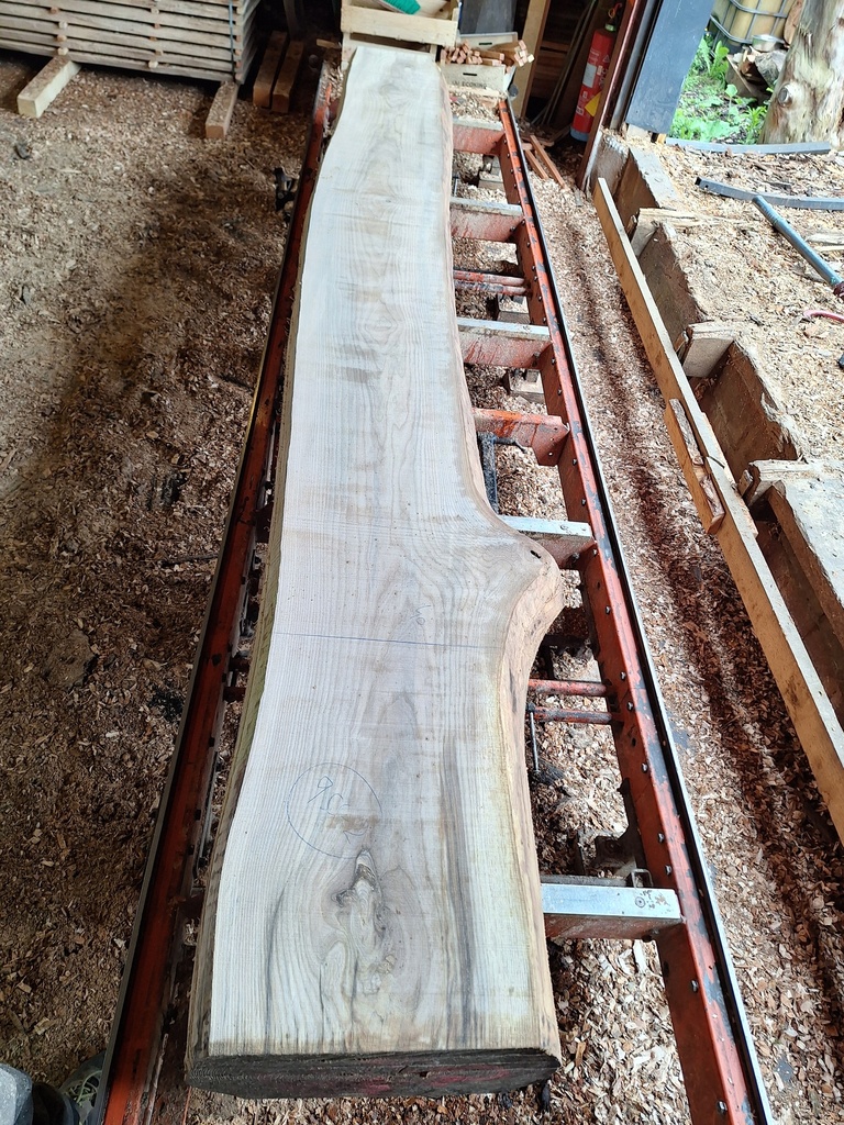 Plateau Frêne 43 x 380-400 x 3940 mm de la boule 955 - 2