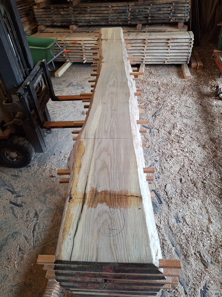 Plateau Frêne 43 x 260-370 x 3940 mm de la boule 955 - 8