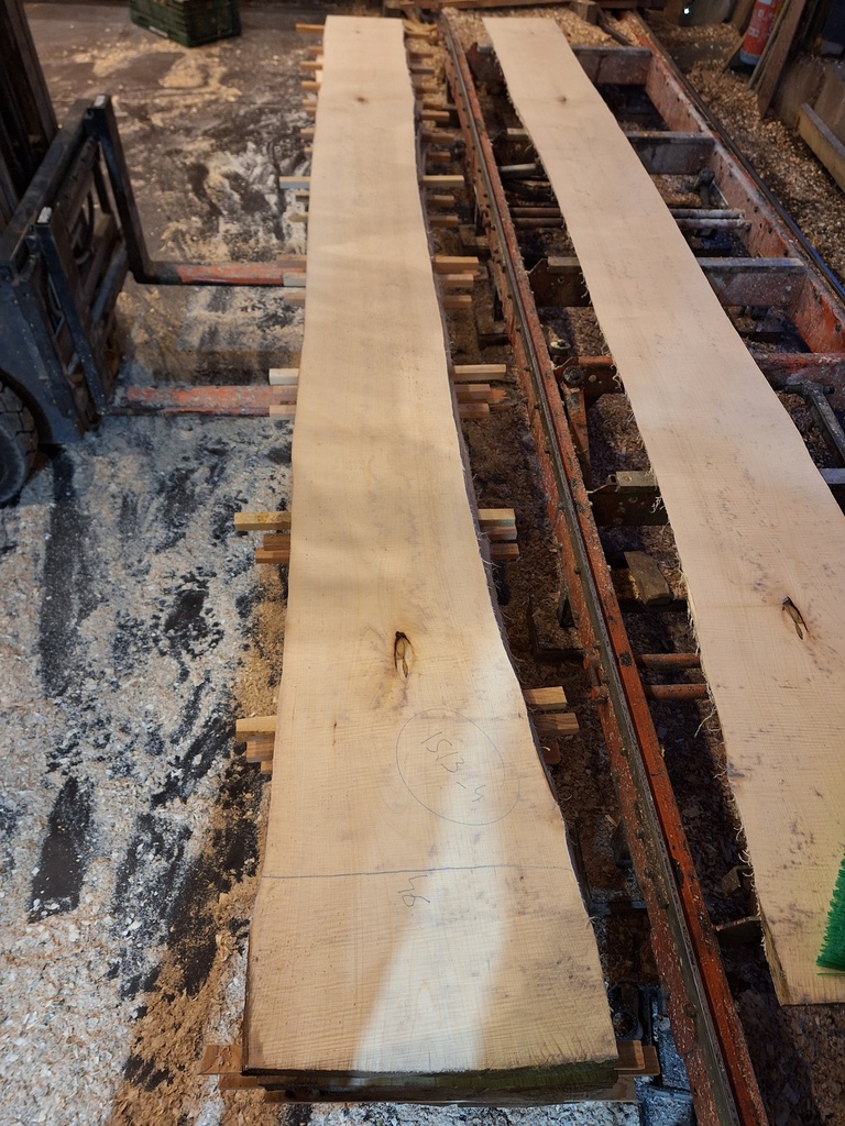 Plateau Erable 43 x 340-460 x 4100 mm de la boule 1513 - 4