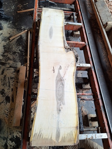 [PL-NOY-909-2] Plateau Noyer 38 x 340-470 x 2050 mm de la boule 909 - 2