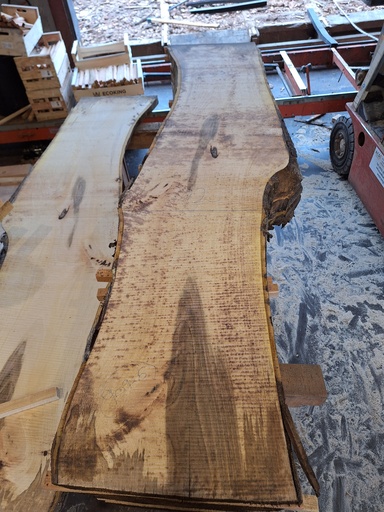 [PL-NOY-909-5] Plateau Noyer 38 x 370-420 x 2050 mm de la boule 909 - 5