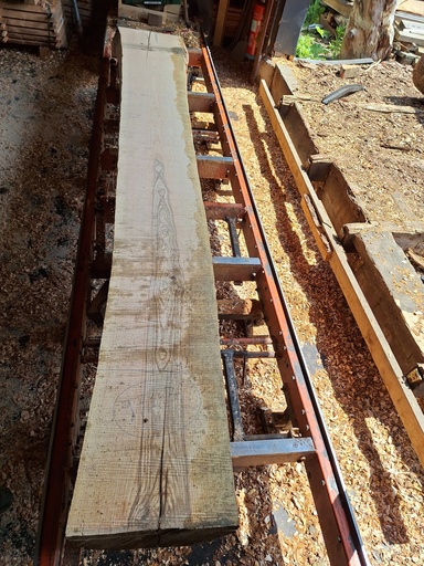 [PL-FRE-973-3] Plateau Frêne 43 x 420-490 x 3770 mm de la boule 973 - 3