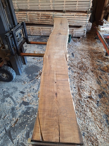 [PL-MER-975-5] Plateau Merisier 38 x 330-410 x 3600 mm de la boule 975 - 5