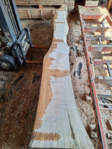 [PL-FRE-977-6] Plateau Frêne 43 x 260-510 x 3450 mm de la boule 977 - 6