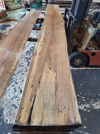 [PL-HET-981-5] Plateau Hêtre 43 x 410-450 x 3990 mm de la boule 981 - 5