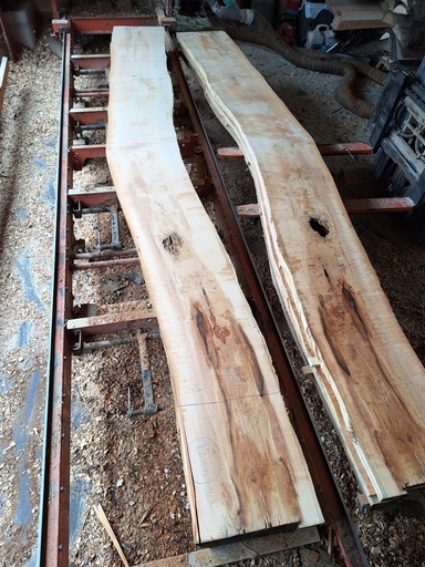 [PL-MER-986-4] Plateau Merisier 43 x 370-430 x 4030 mm de la boule 986 - 4