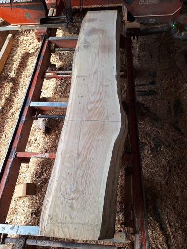 [PL-CHR-989-1] Plateau Chêne Rouge 43 x 300-350 x 1980 mm de la boule 989 - 1