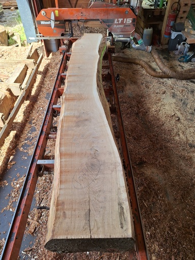 [PL-CHE-1077-1] Plateau Chêne Commun 53 x 400-450 x 3910 mm de la boule 1077 - 1