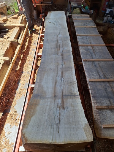 [PL-CHE-1078-3] Plateau Chêne Commun 63 x 560-680 x 3860 mm de la boule 1078 - 3