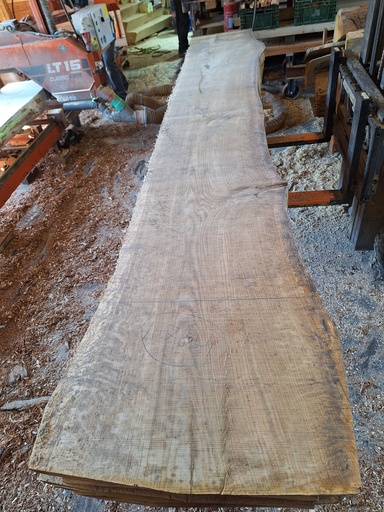 [PL-CHE-1078-4] Plateau Chêne Commun 63 x 580-700 x 3860 mm de la boule 1078 - 4